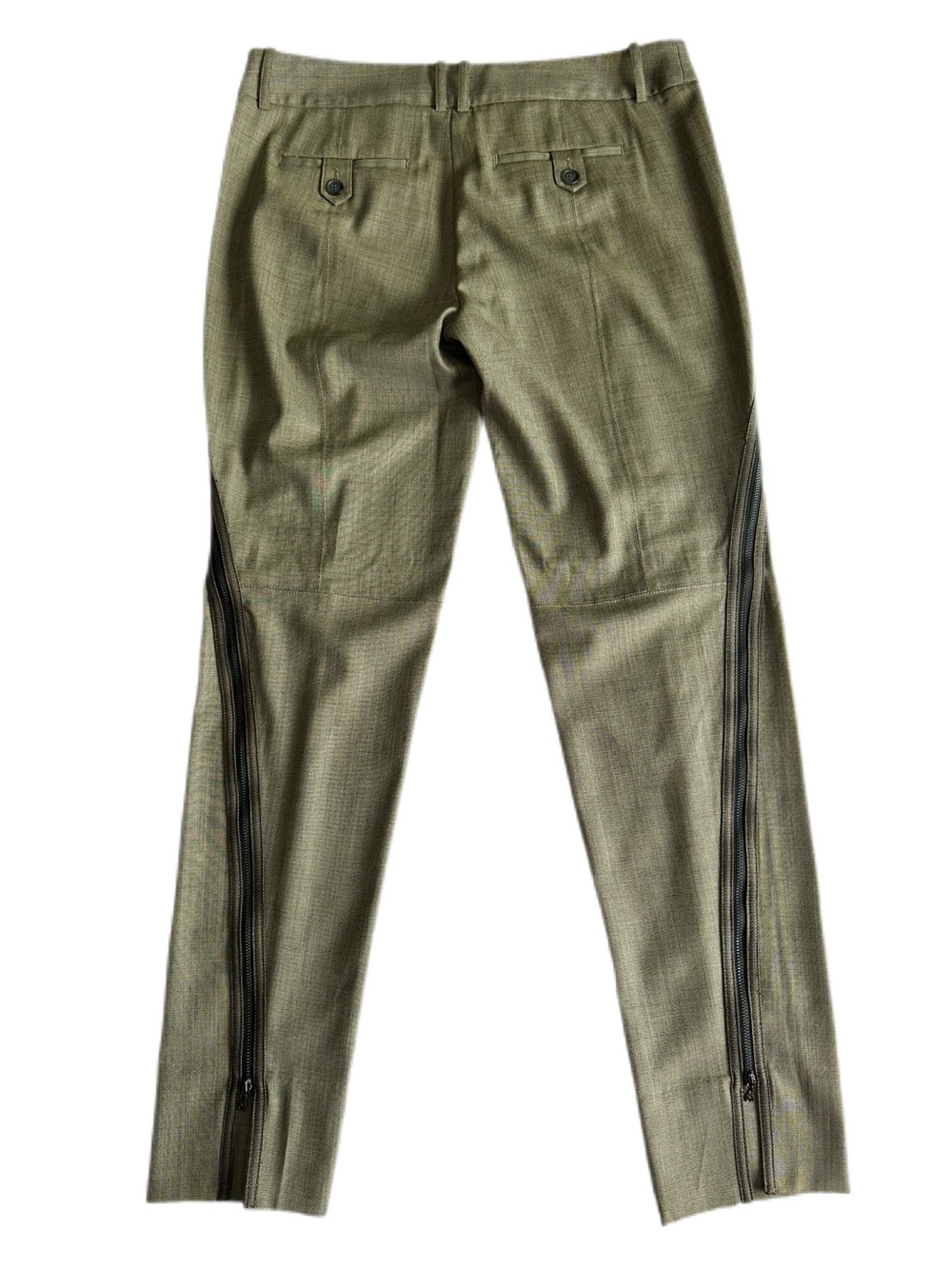 BCBGMAXAZRIA Max Azria Wool Blend Zip Dress Pants Olive Size 8